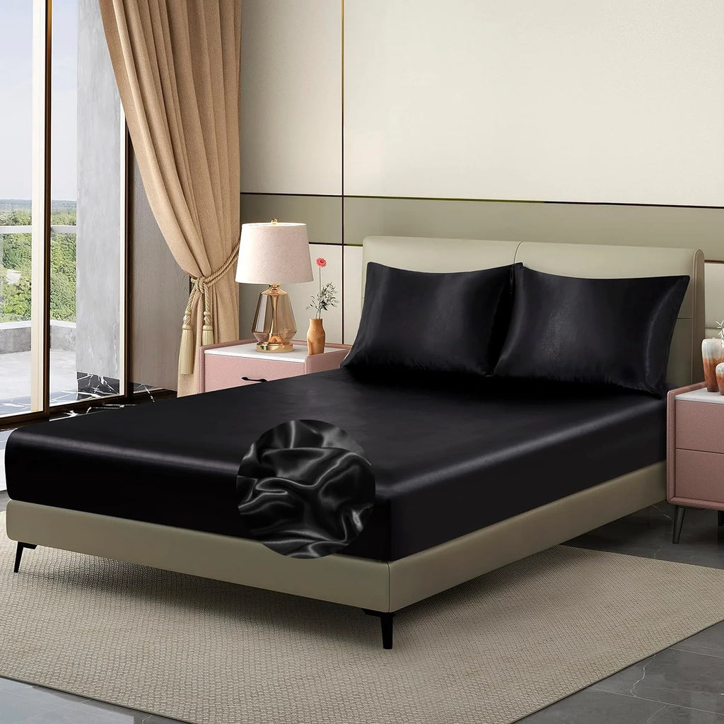 1 Piece Satin Fitted Sheet