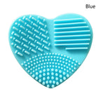 Silicon heart shaped makeup brush cleaner pads