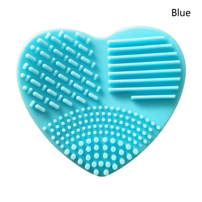 Silicon heart shaped makeup brush cleaner pads