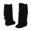 Bohemian Flock Tassel Mid-Calf Boots