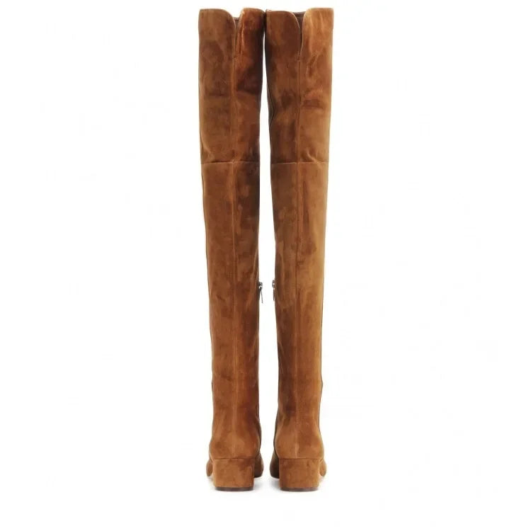 Over-the-knee Fashion Boots, Round Head Mid-heel