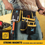 Adjustable Men's 26 Pockets Tool Belt Magnetic Holder