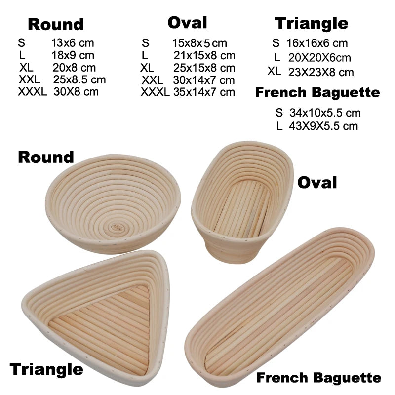 Oval Rattan Wicker Dough Fermentation Bread Basket