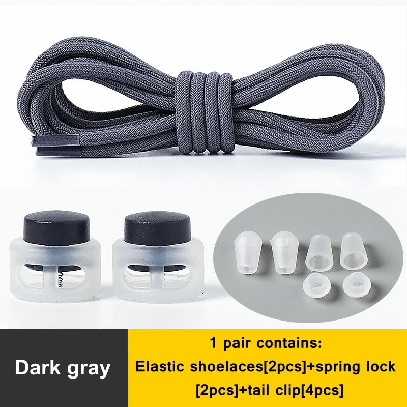 1 Pair Lazy Laces Elastic Snap Lock Shoelaces