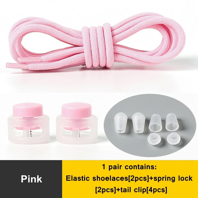 1 Pair Lazy Laces Elastic Snap Lock Shoelaces