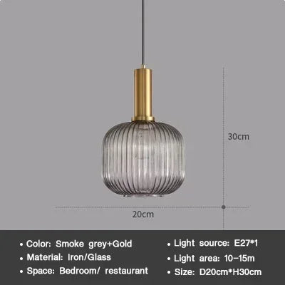 Striped Nordic Vintage Colorful Glass Chandelier