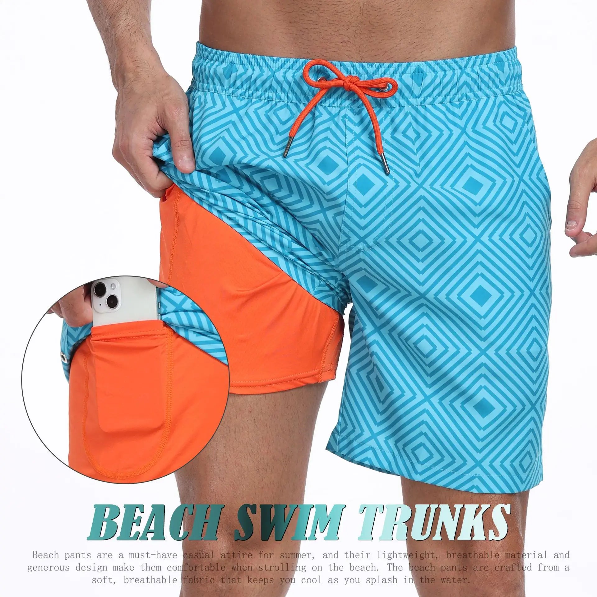 2026 Mens Beach Print Shorts