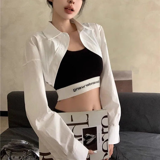 High Waist Long Sleeve Blouse