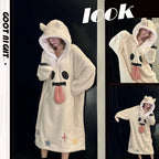 Cute  coral fleece bathrobe
