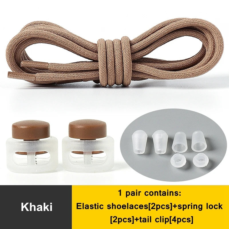 1 Pair Lazy Laces Elastic Snap Lock Shoelaces