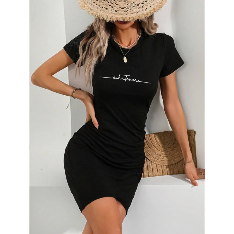 Summer Casual Printed Women's Dress, Comfortable and Versatile, Can Be Worn as an Outer Garment or as a Nightgown.