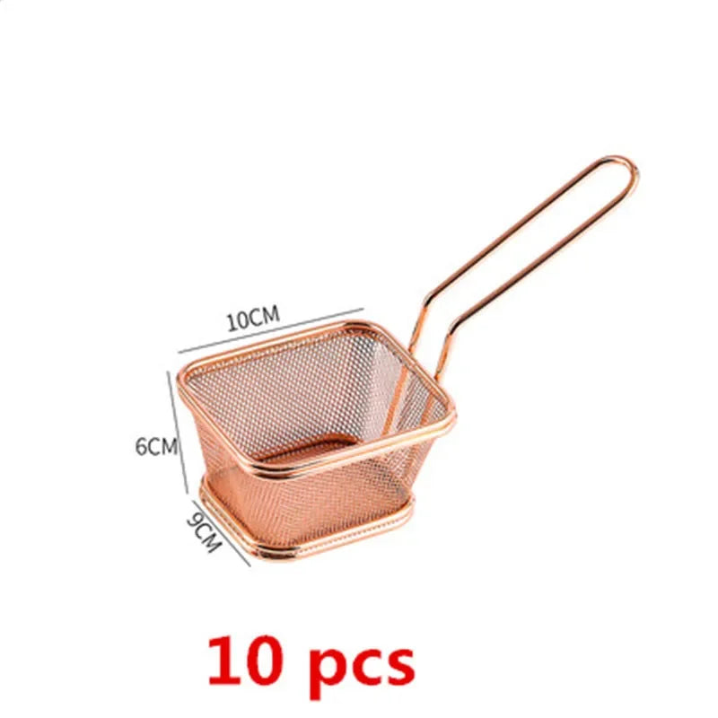 10 pcs set black French Fries Basket