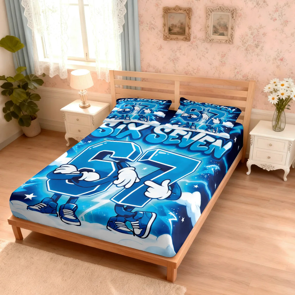 3pcs Cartoon 67 Bedsheet Set