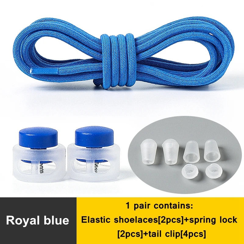 1 Pair Lazy Laces Elastic Snap Lock Shoelaces