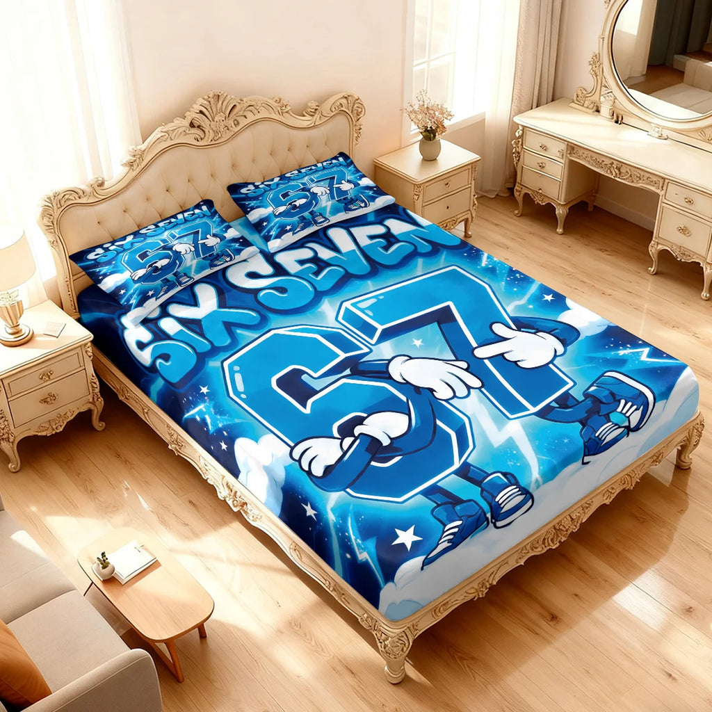 3pcs Cartoon 67 Bedsheet Set
