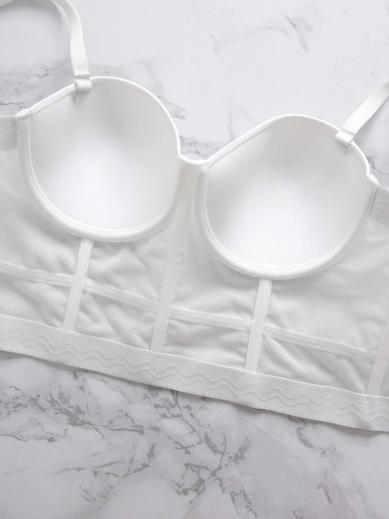 Solid Color Simplicity Elegant New Shoulder Strap Gauze Bra