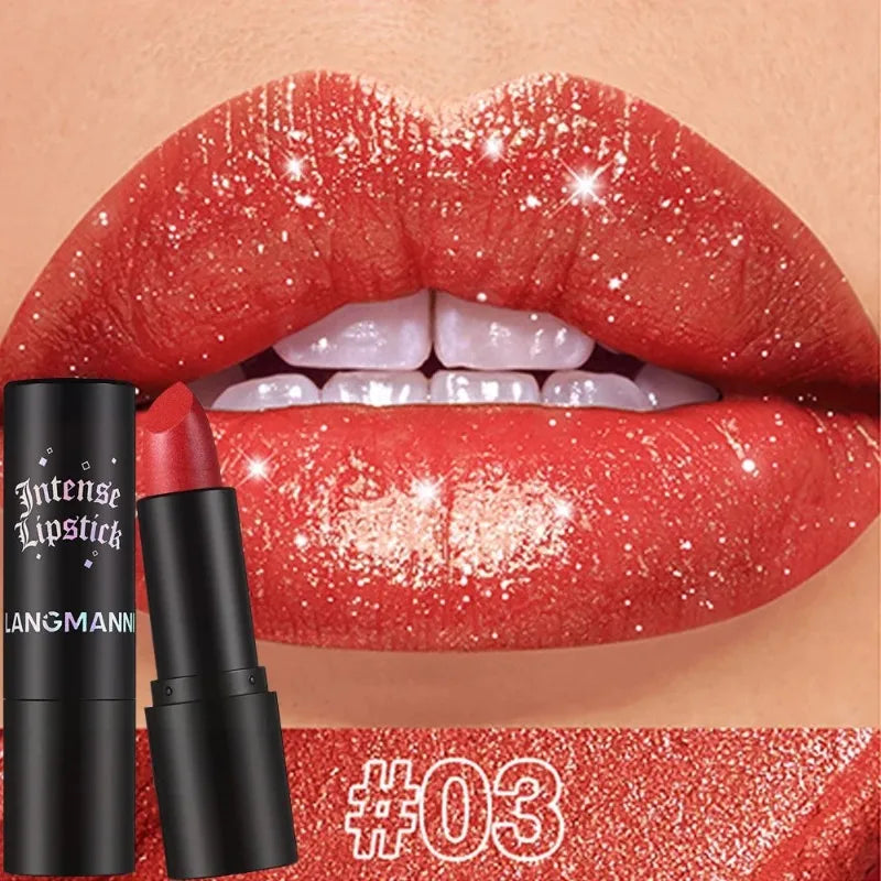 Nude Gray Metallic Lipstick Glitter Diamond