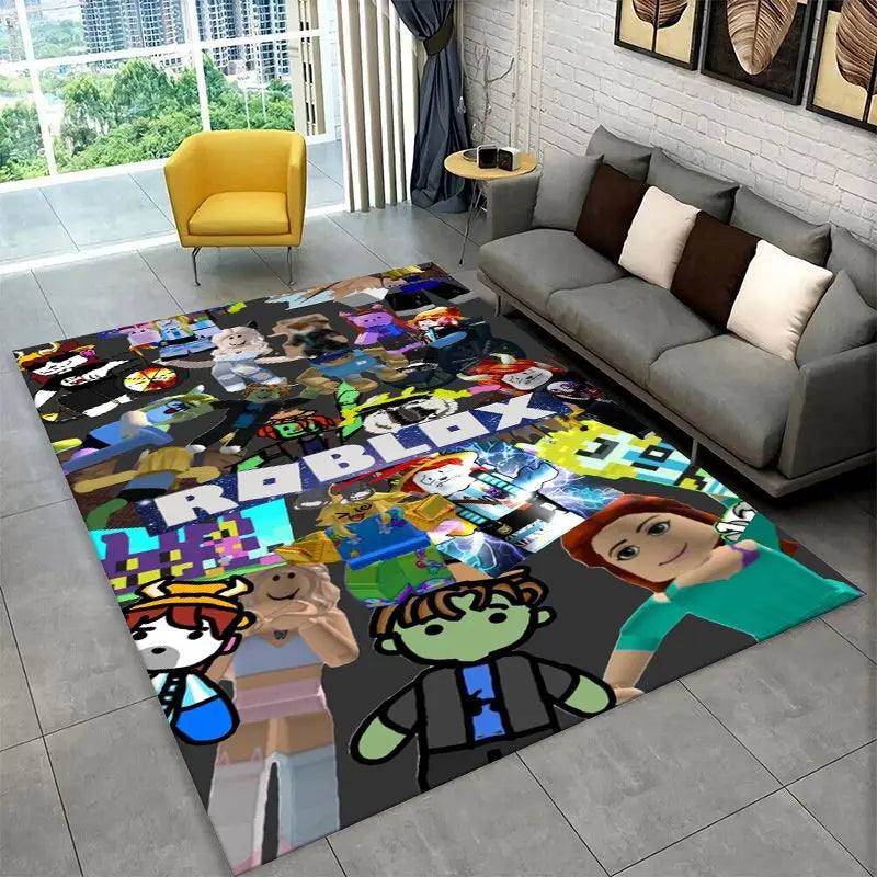 Cartoon R-Robloxs Game Gamer Carpet Rug