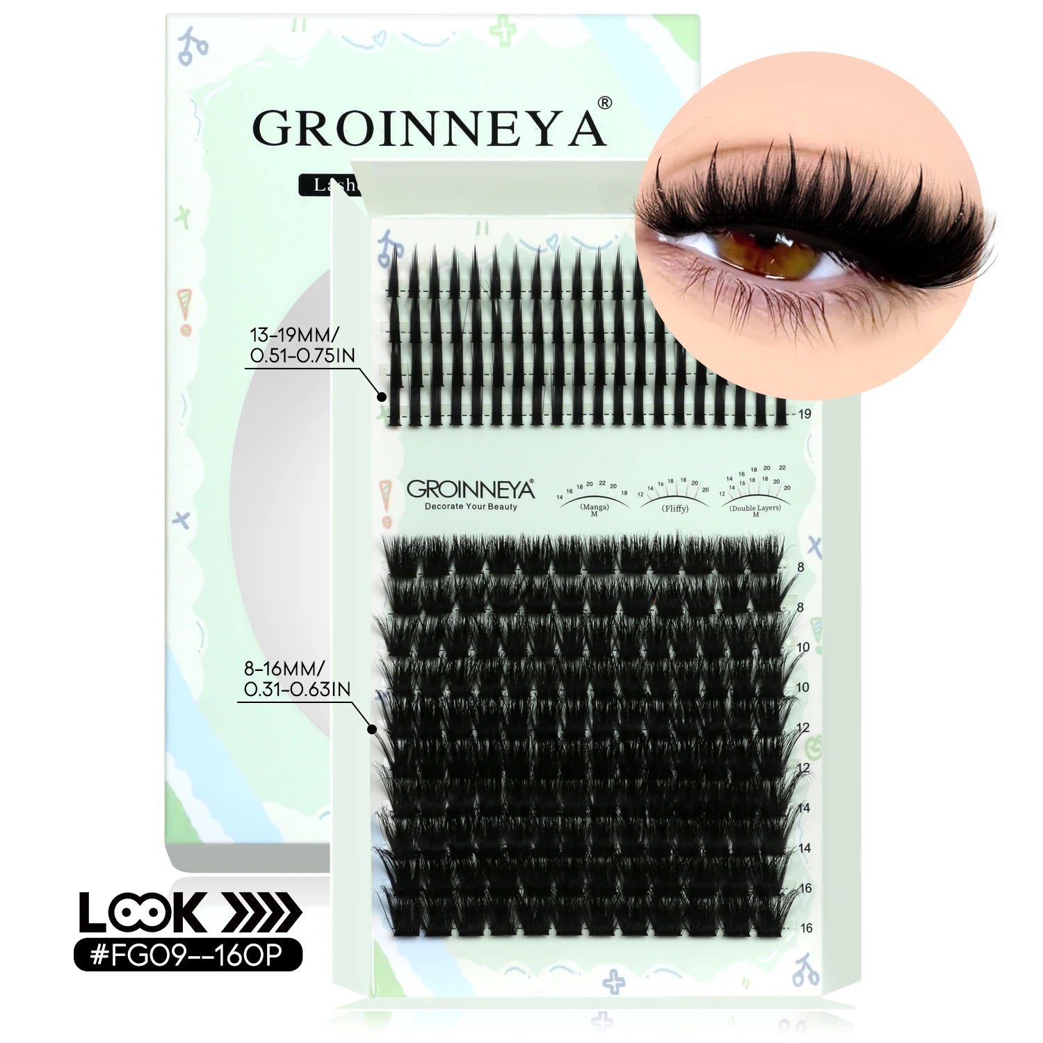GROINNEYA Lash Clusters Kit