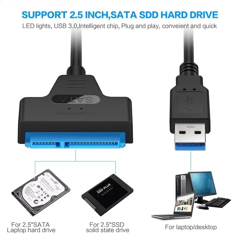 SATA to USB 3.0 / 2.0 Cable Up to 6 Gbps for 2.5 Inch