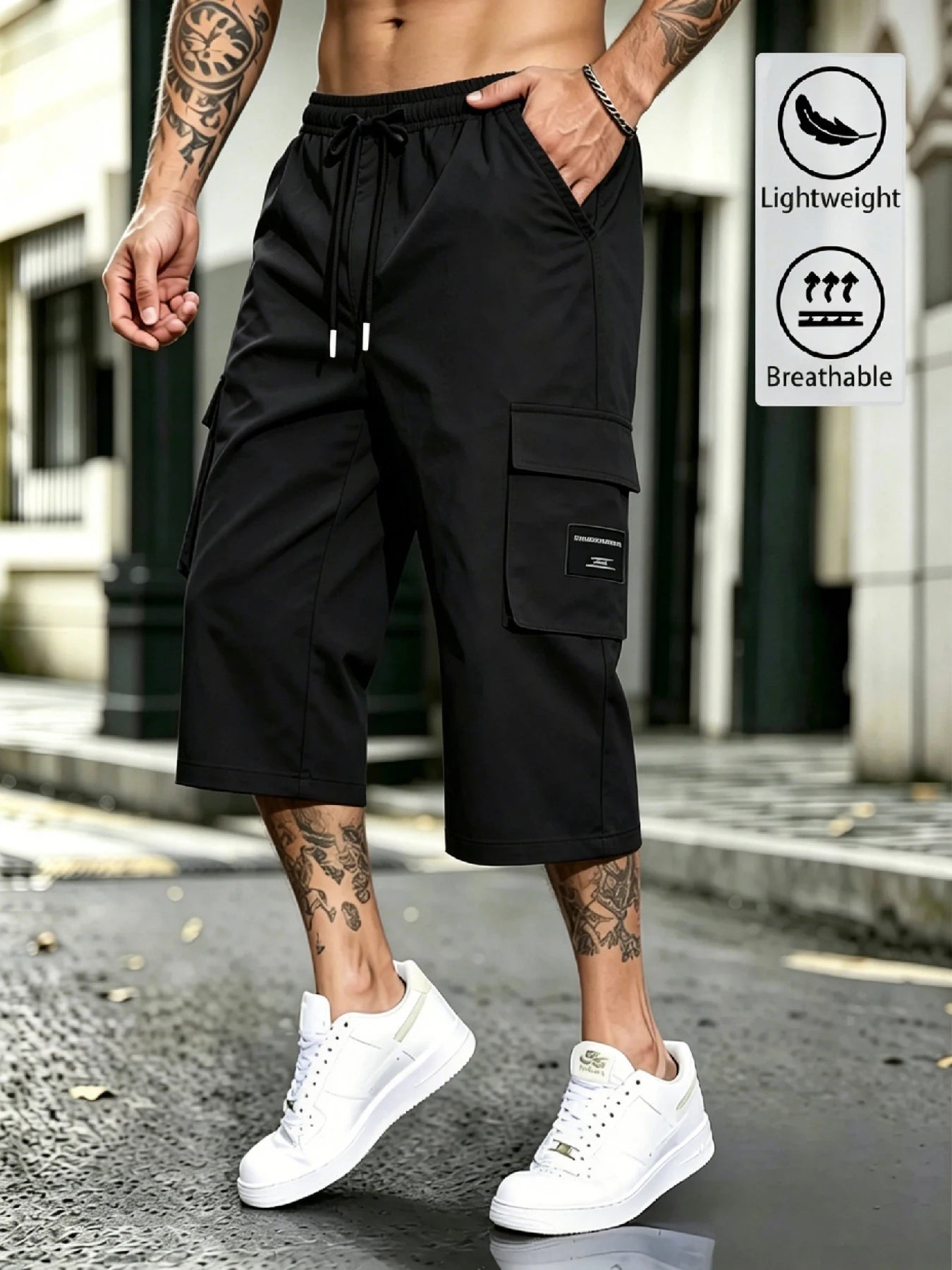 Men's  Cargo Capri Pants