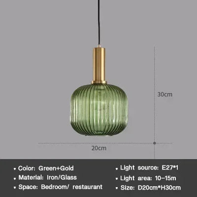 Striped Nordic Vintage Colorful Glass Chandelier