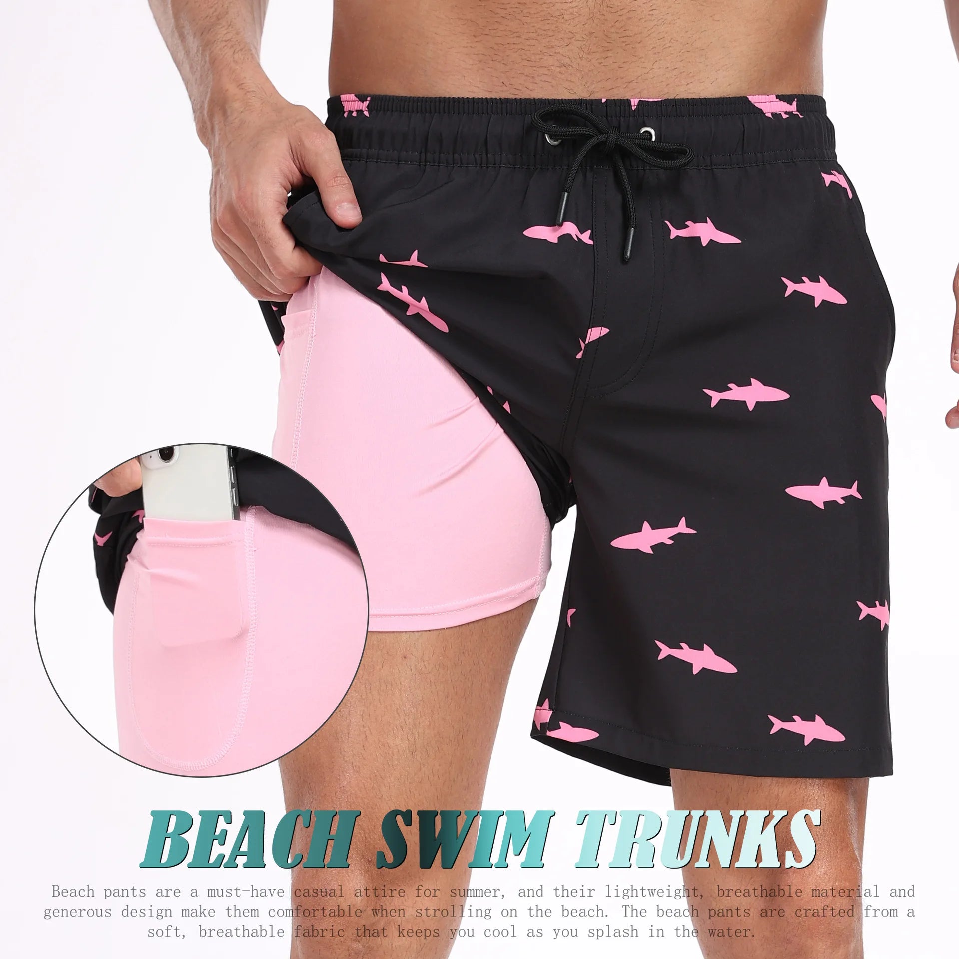 2026 Mens Beach Print Shorts