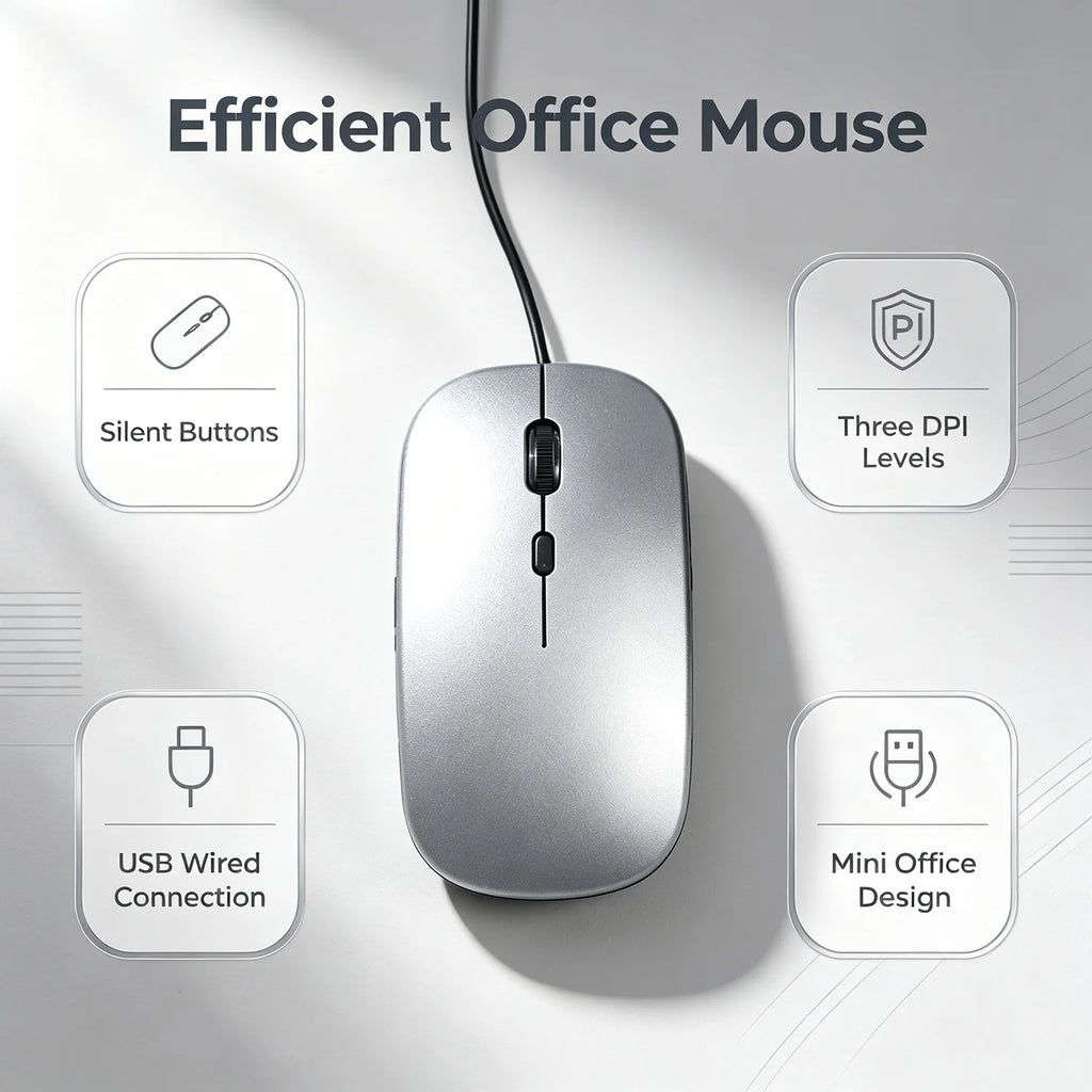 APAYADO T5 USB Wired Silent Mouse