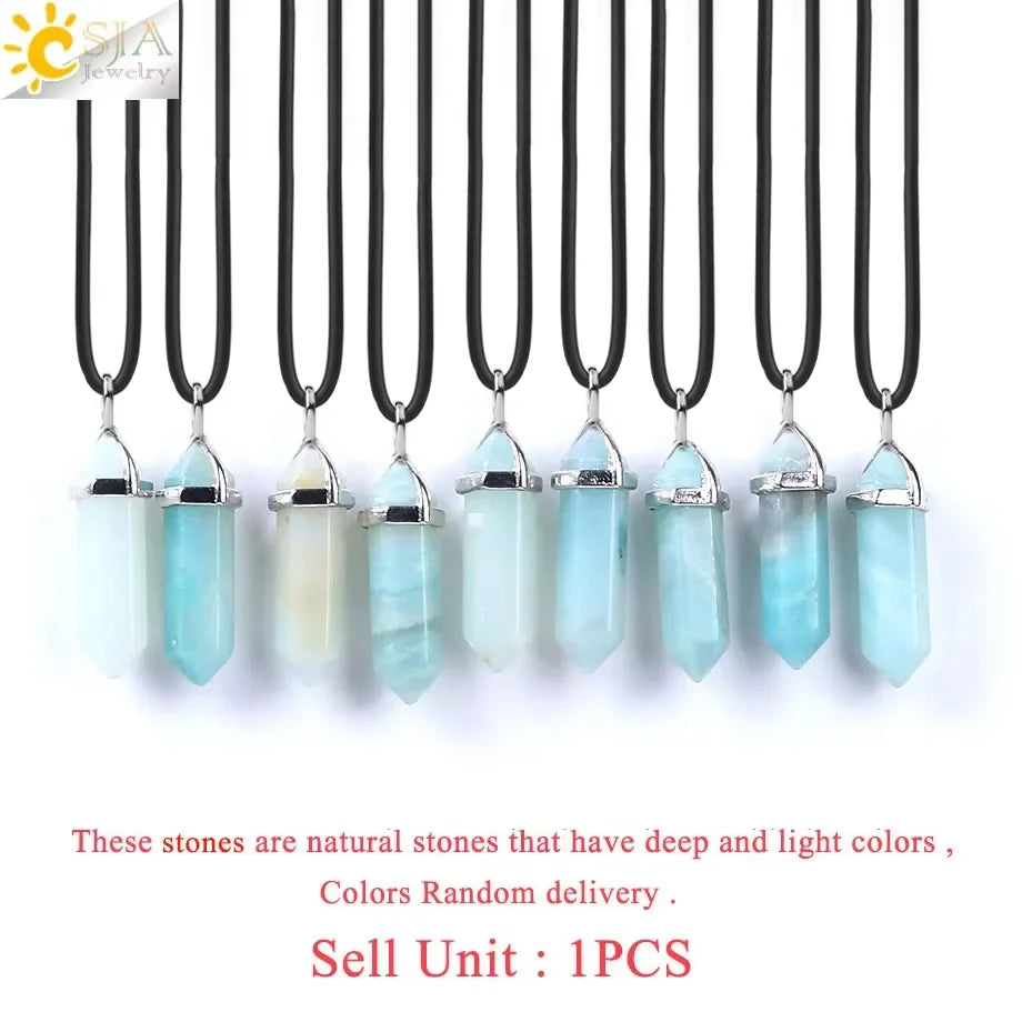 Hexagonal Bullet Crystal Necklaces