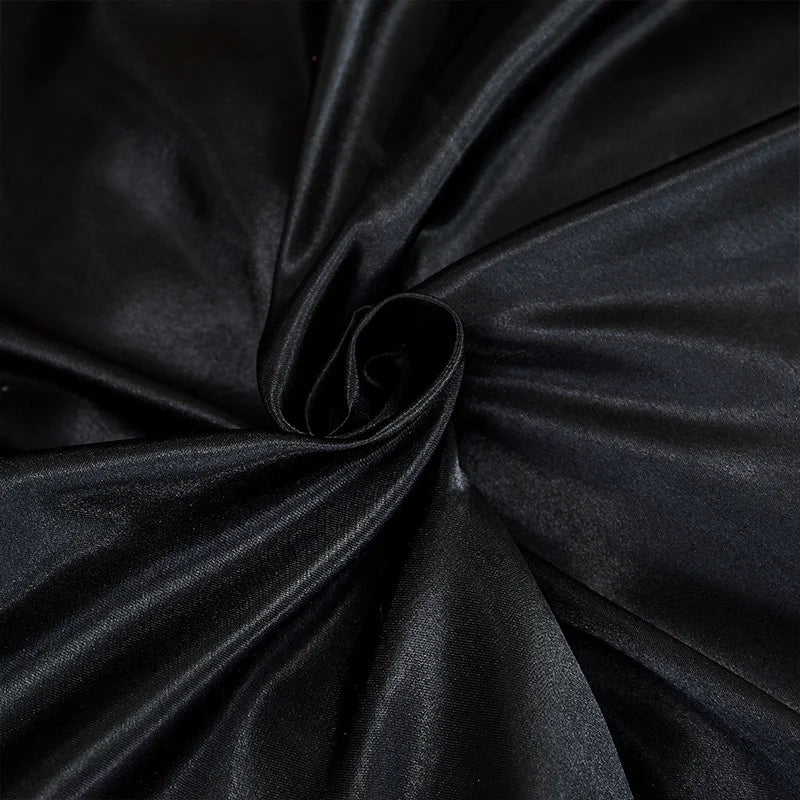 1pc Plain Satin Solid Color Bed Sheets