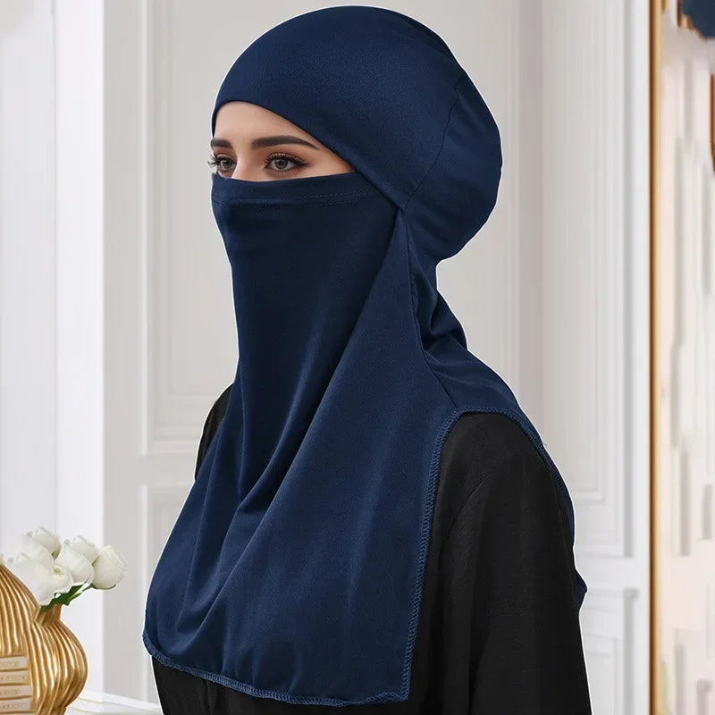 Plain Nida Niqab Tie back Face Cover