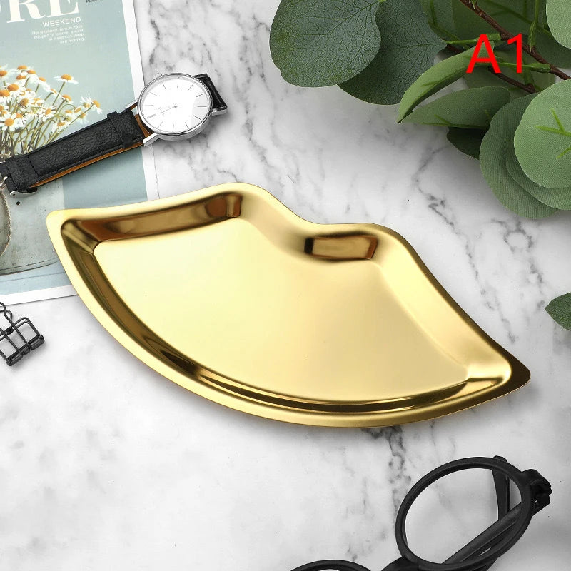 Stainless Steel Lip Shaped Jewelry Tray