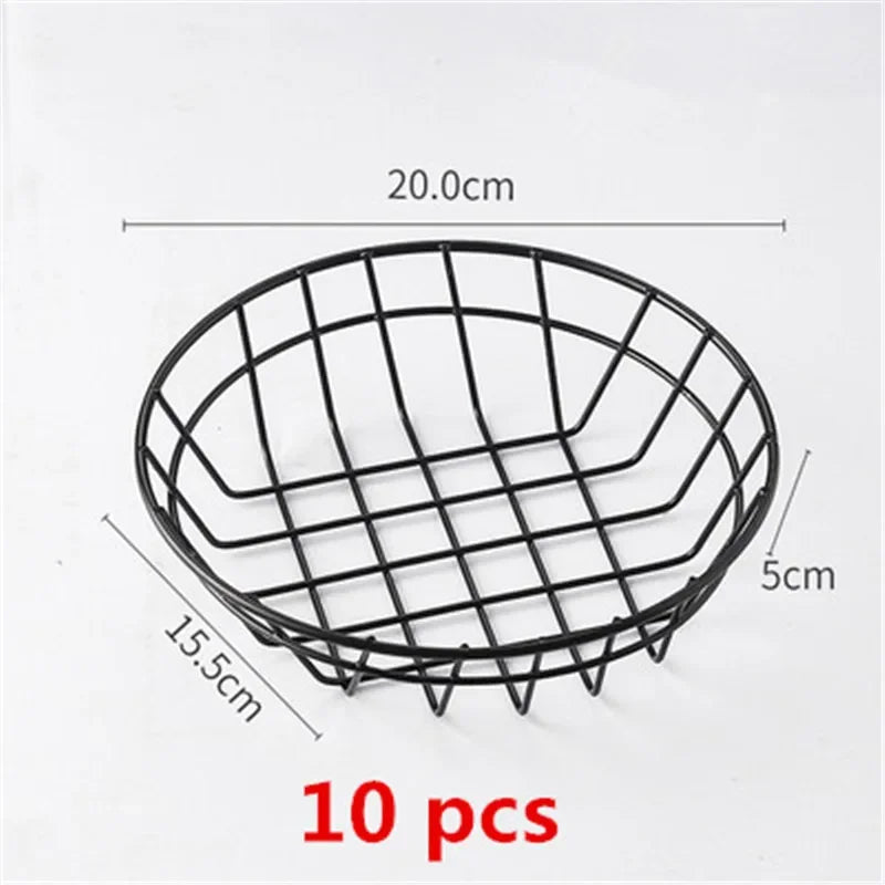 10 pcs set black French Fries Basket