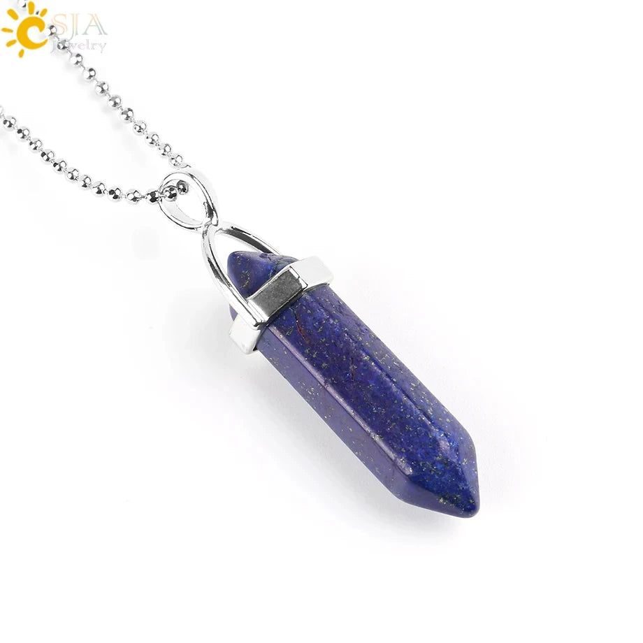 Hexagonal Bullet Crystal Necklaces