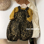 2026 Spring New Children Leopard Print Overalls