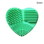 Silicon heart shaped makeup brush cleaner pads