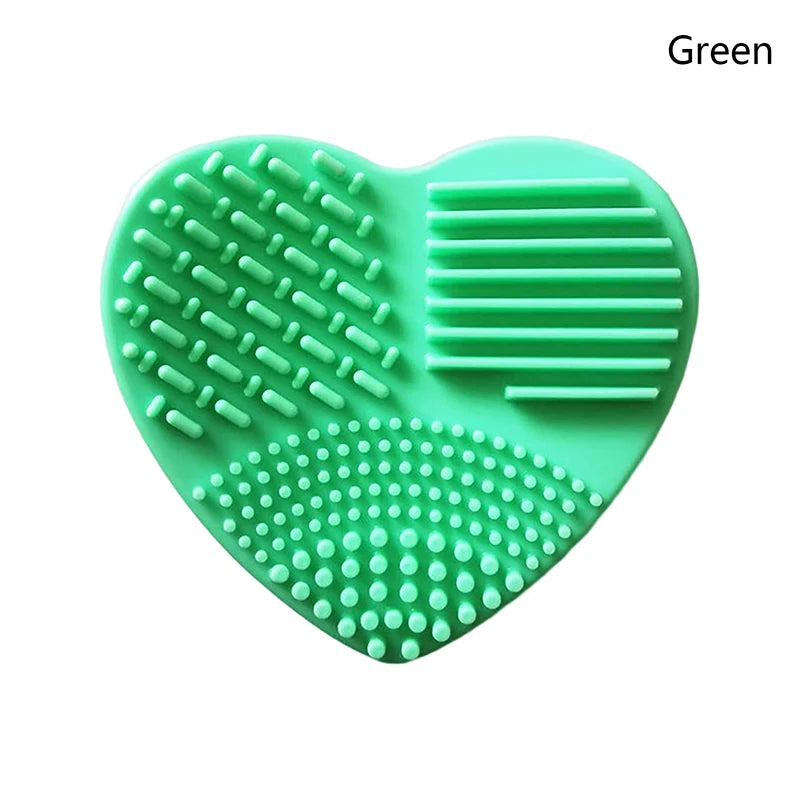 Silicon heart shaped makeup brush cleaner pads