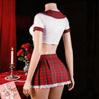 Erotic Costume Lingerie Plaid Night