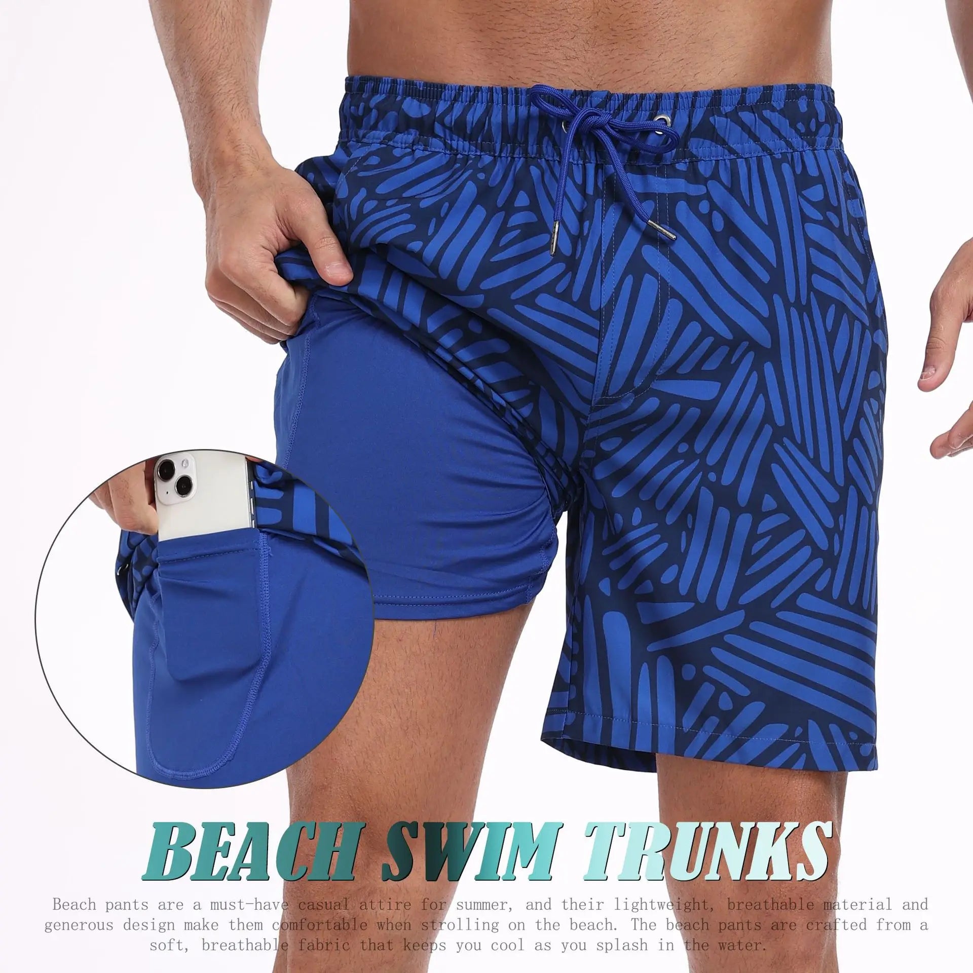 2026 Mens Beach Print Shorts