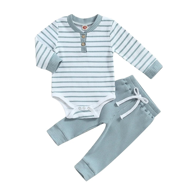 Newborn Baby Boys Knitted Long Sleeve Romper Cotton Infant Outfits