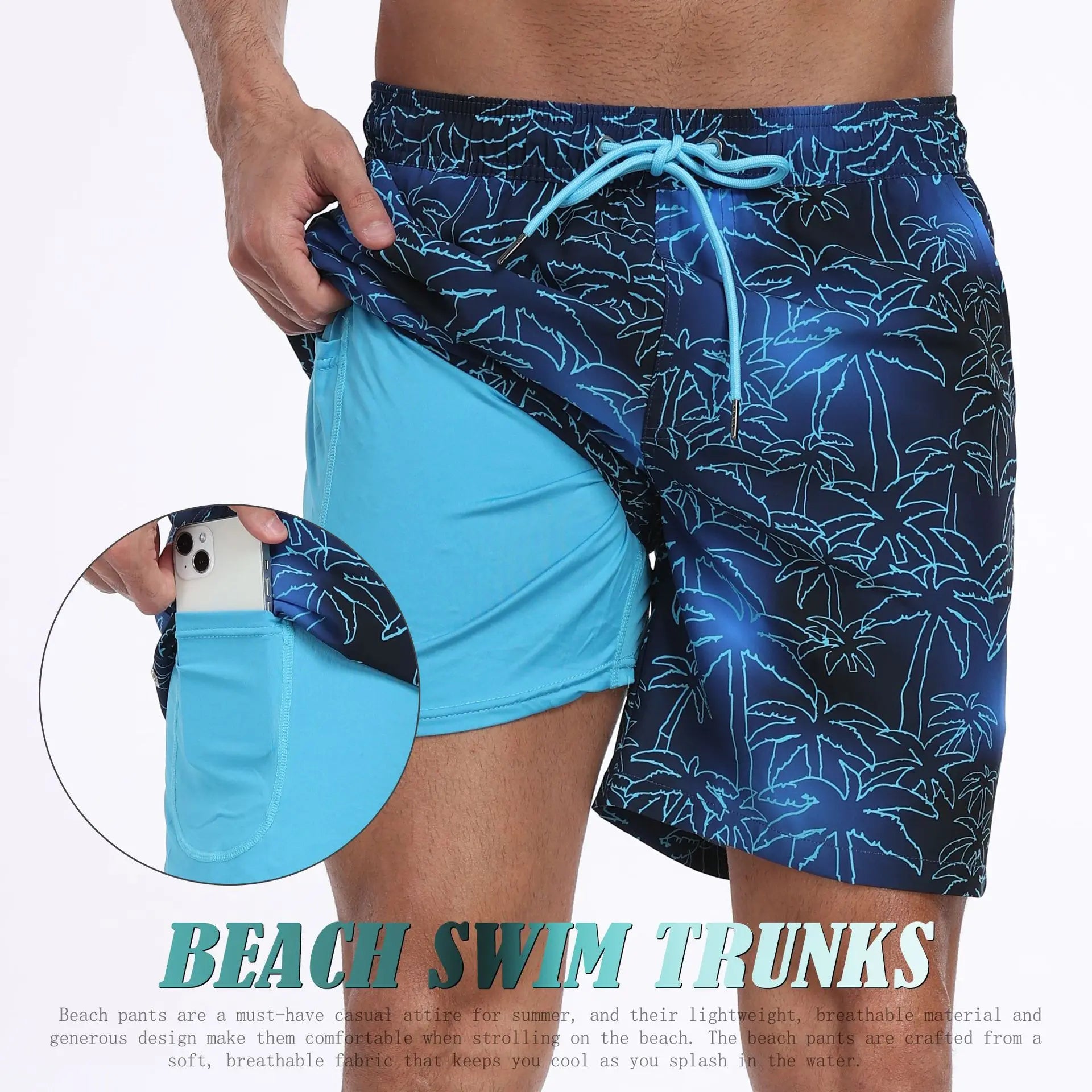 2026 Mens Beach Print Shorts