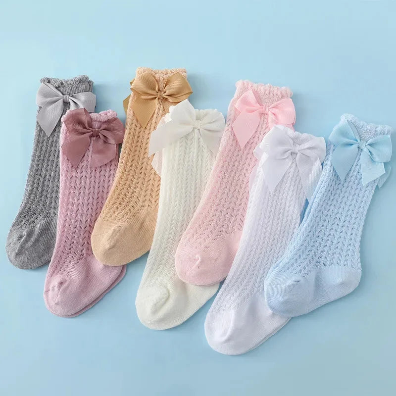 0-24Month Baby Girl Socks Toddler Bow Cotton Mesh Lace