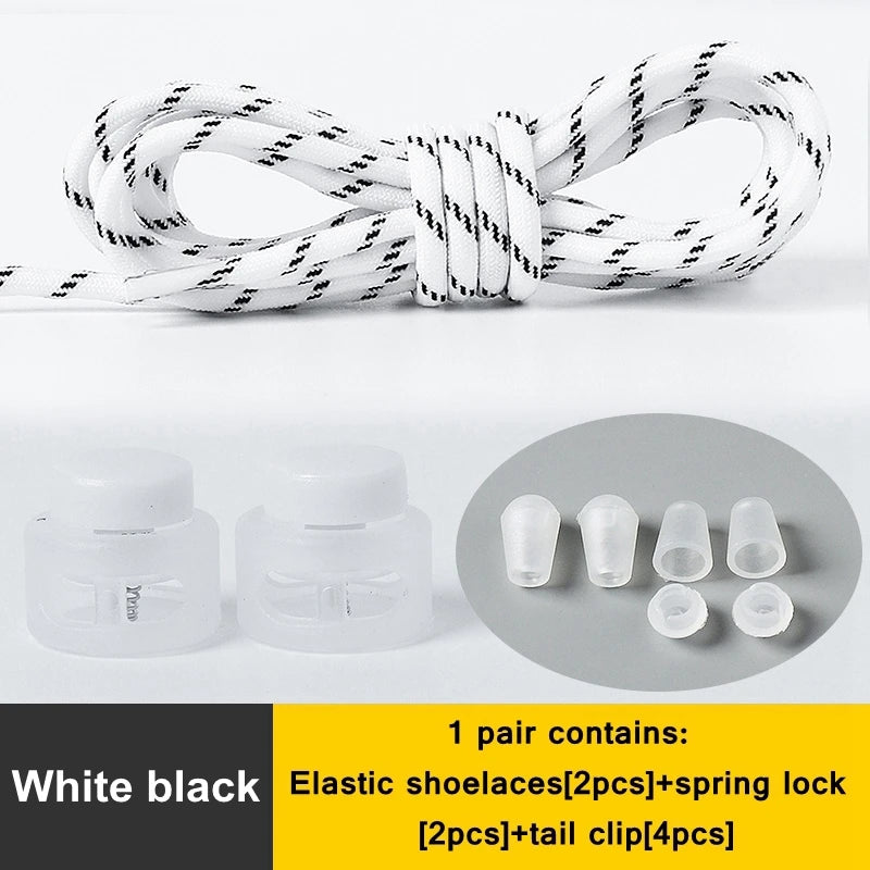 1 Pair Lazy Laces Elastic Snap Lock Shoelaces