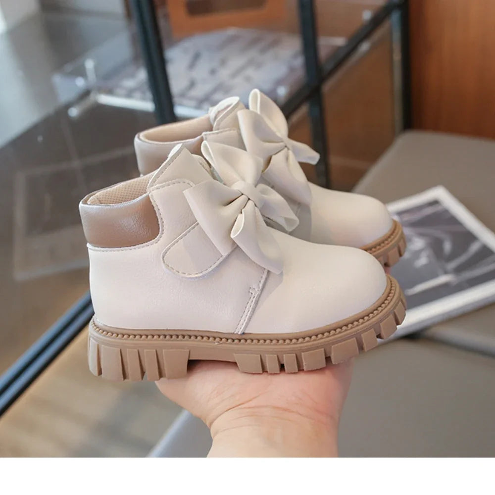 Girls Boots Bow Kids Buckle