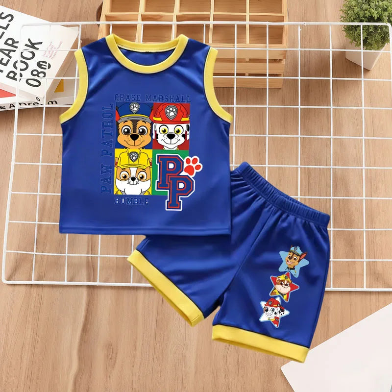 Cartoon Printed Children Mesh Sport Sets
