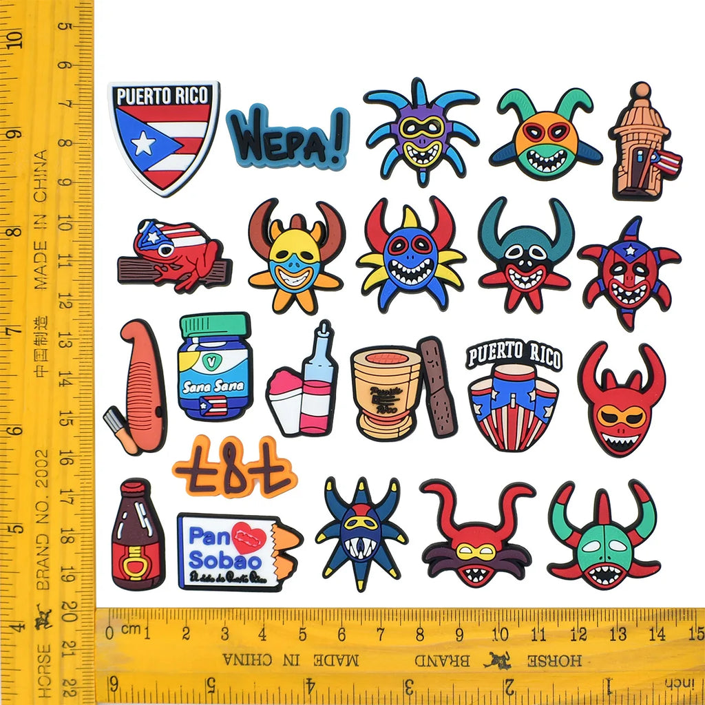 Puerto Rico series PVC 2pcs shoe charms