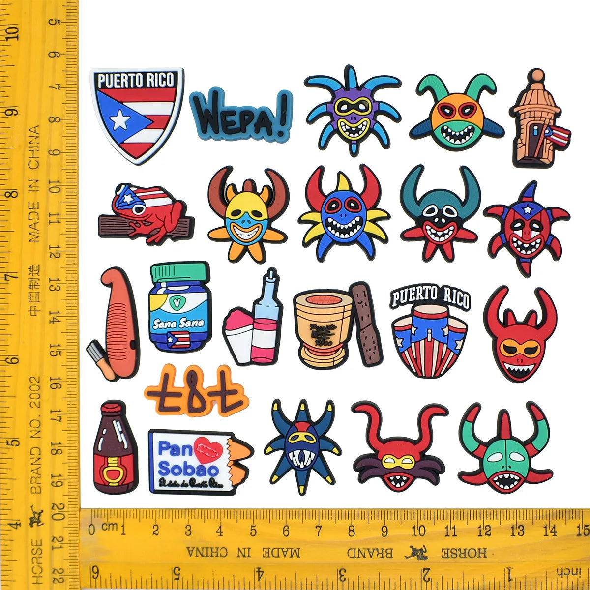 Puerto Rico series PVC 2pcs shoe charms