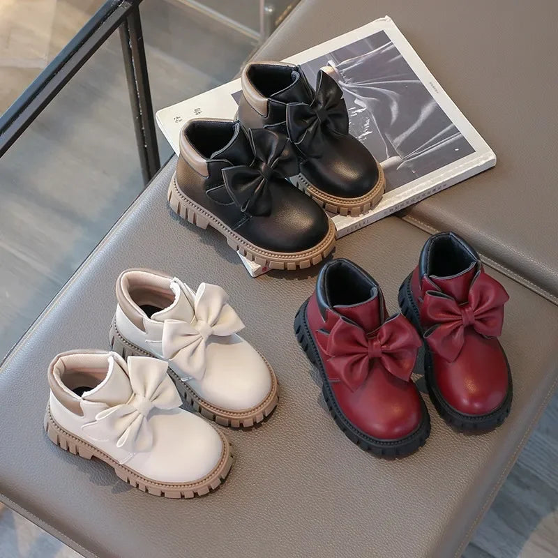 Girls Boots Bow Kids Buckle