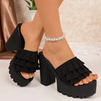 Mules platform Slip on sandals