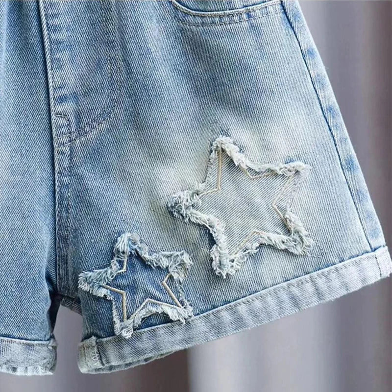 loose denim shorts
